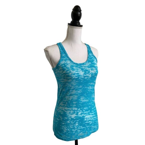 Next Level Apparel Ladies Burnout Racerback Bright Blue & White Size Small - Picture 1 of 4